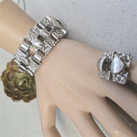 sølvfarvet-kraftigt-armbånd-stor-ring-retro-sæt-1970'erne-